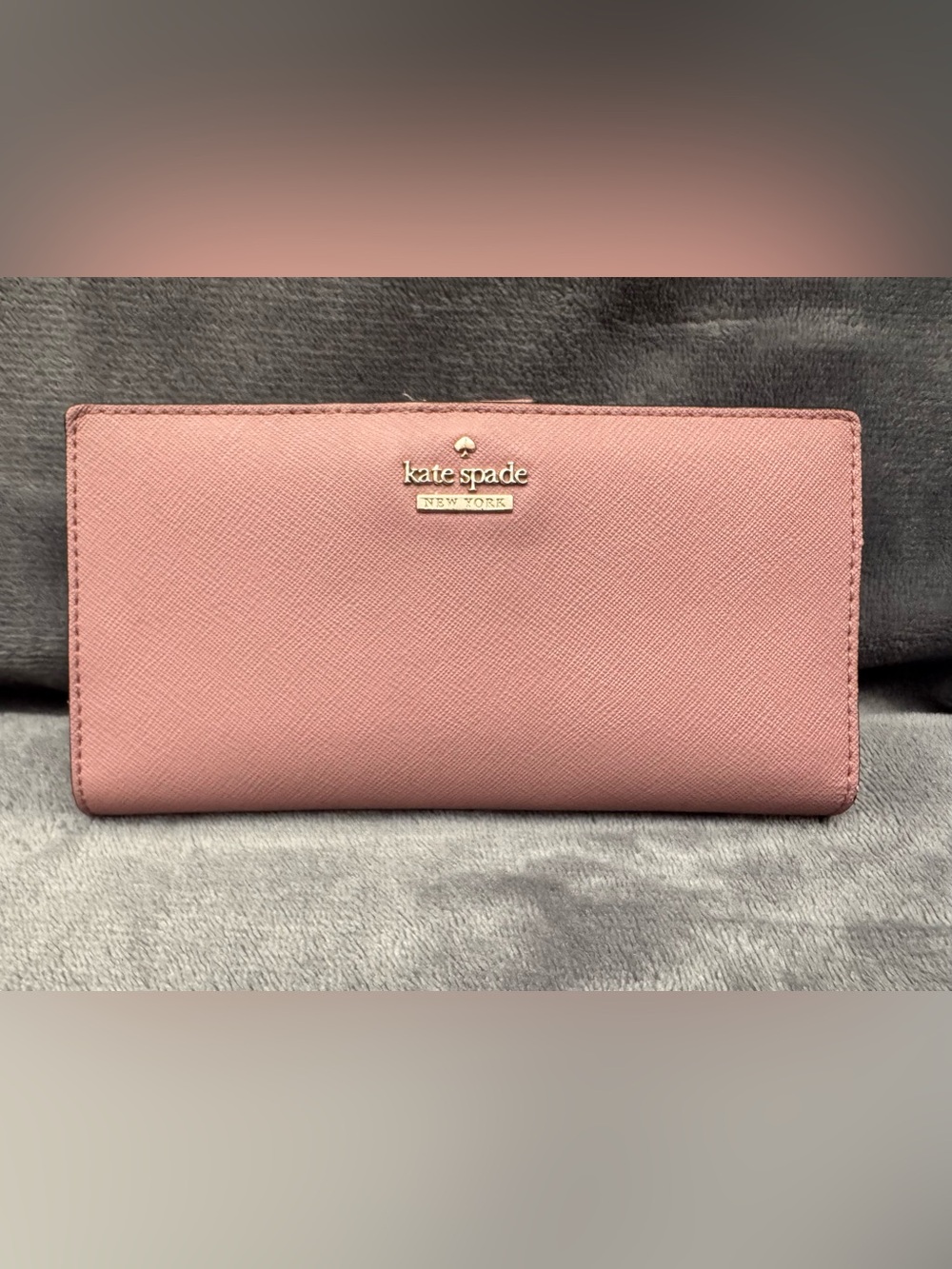 Kate Spade New York Spencer Saffiano Leather Large Pink Zip Around Wallet